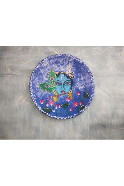 Wooden Wall Decor Plate - Blue